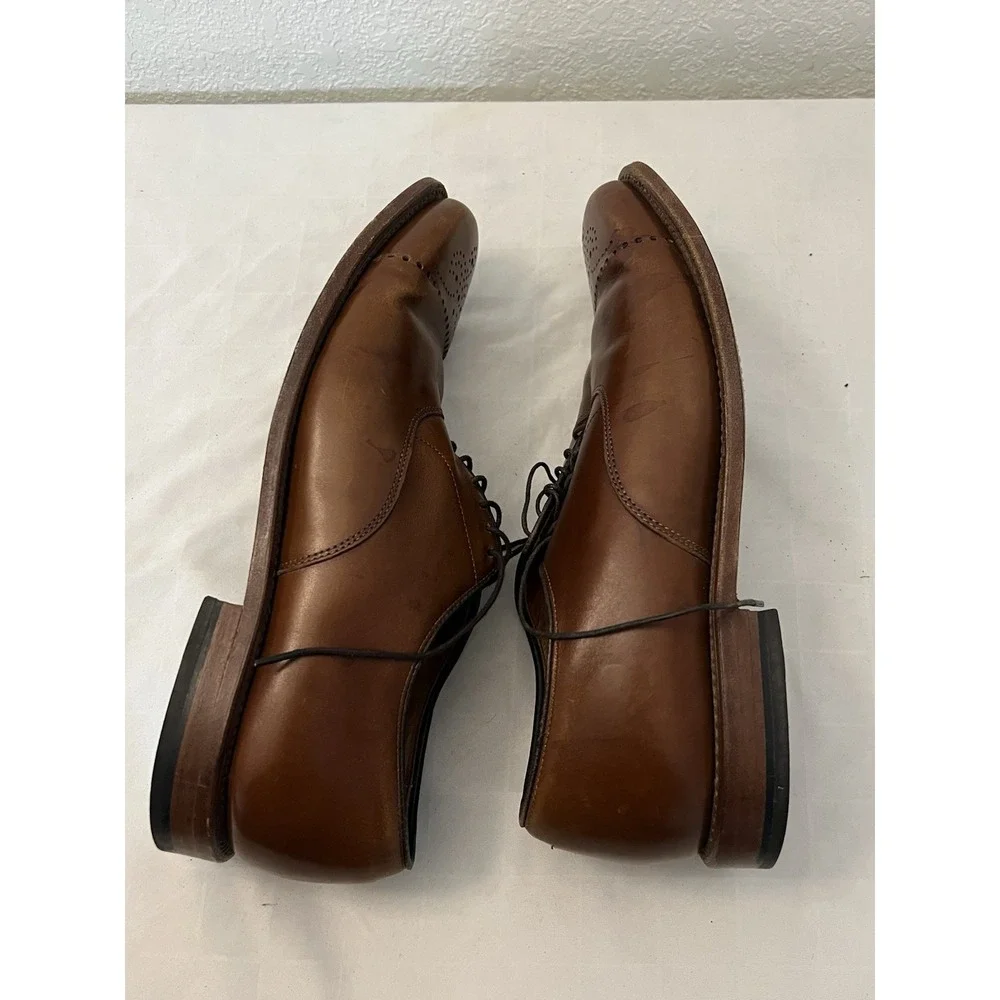Allen Edmonds Dryden Mens 9 D‎ Oxford Dress Shoes Brown Leather Brogue 1842